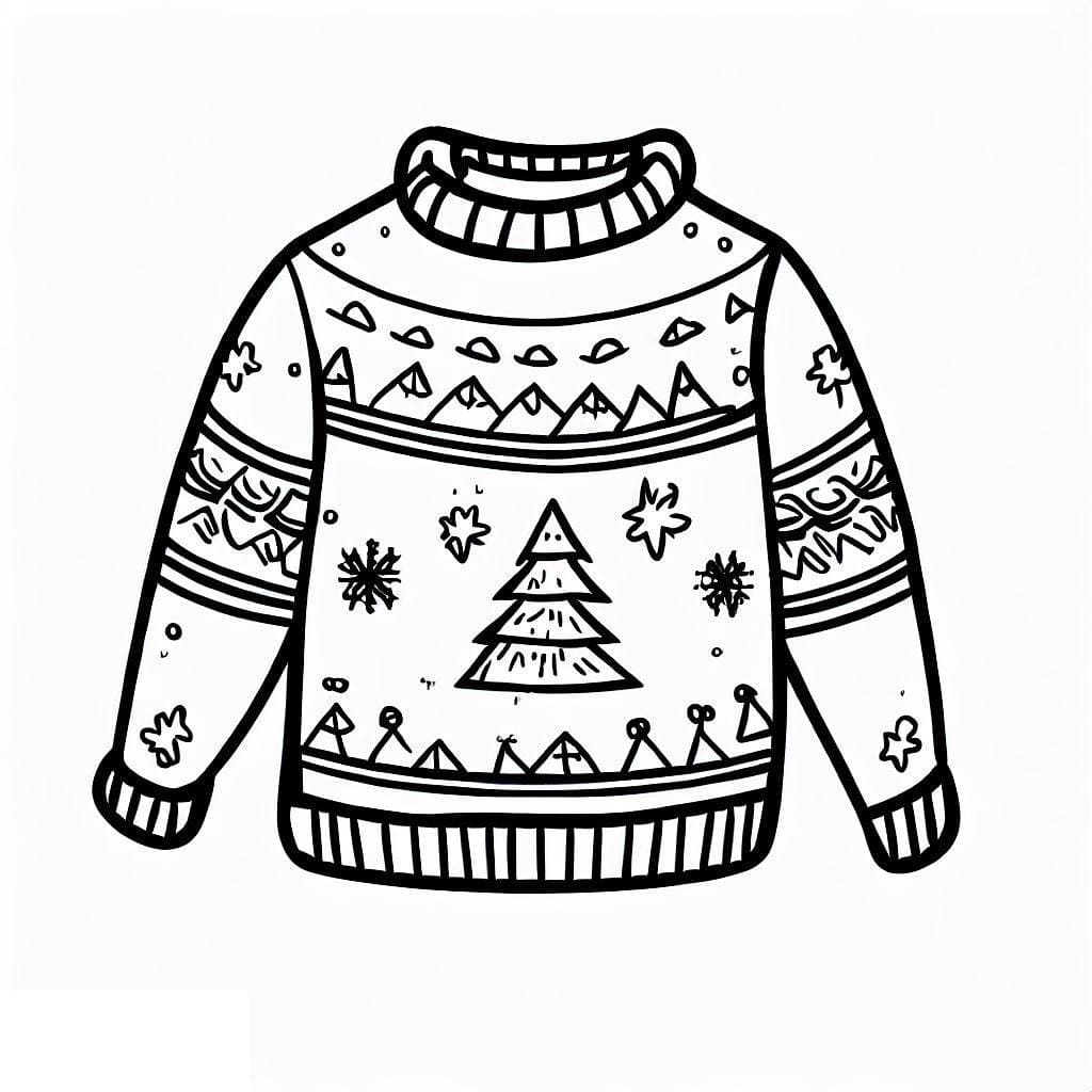 Free printable Christmas Sweater coloring page #191585 from Holidays and Celebrations collection