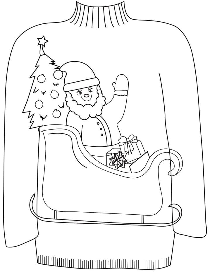 Free printable Christmas Sweater coloring page #191623 from Holidays and Celebrations collection