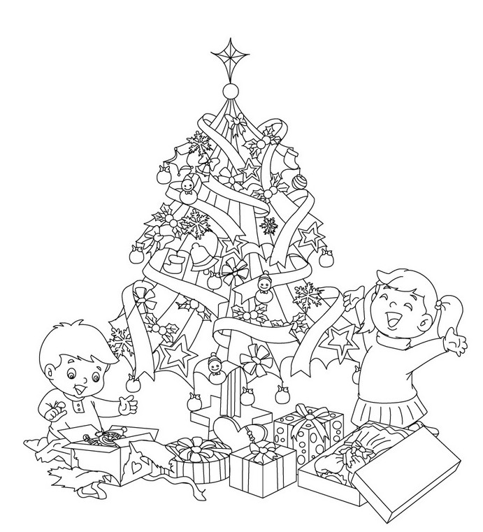 Coloring page: Christmas Tree (Holidays and Celebrations) #167567 - Free Printable Coloring Pages