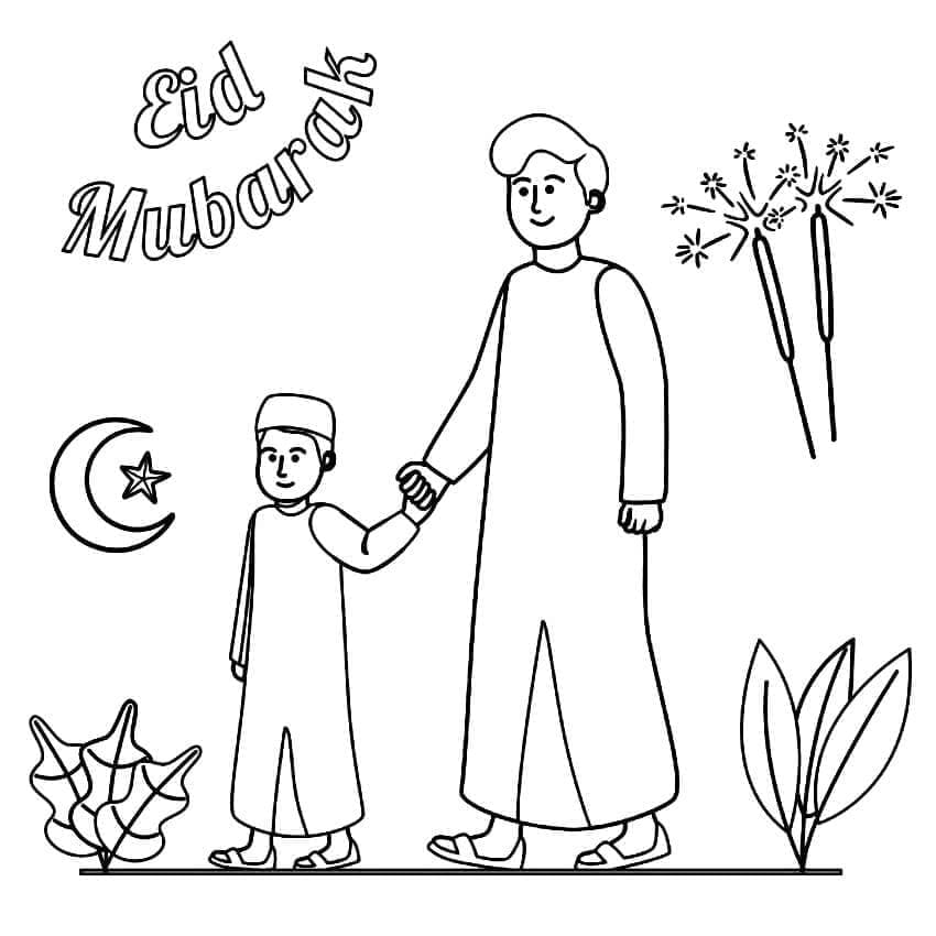 Free printable Eid Mubarak coloring page #194351 from Holidays and Celebrations collection