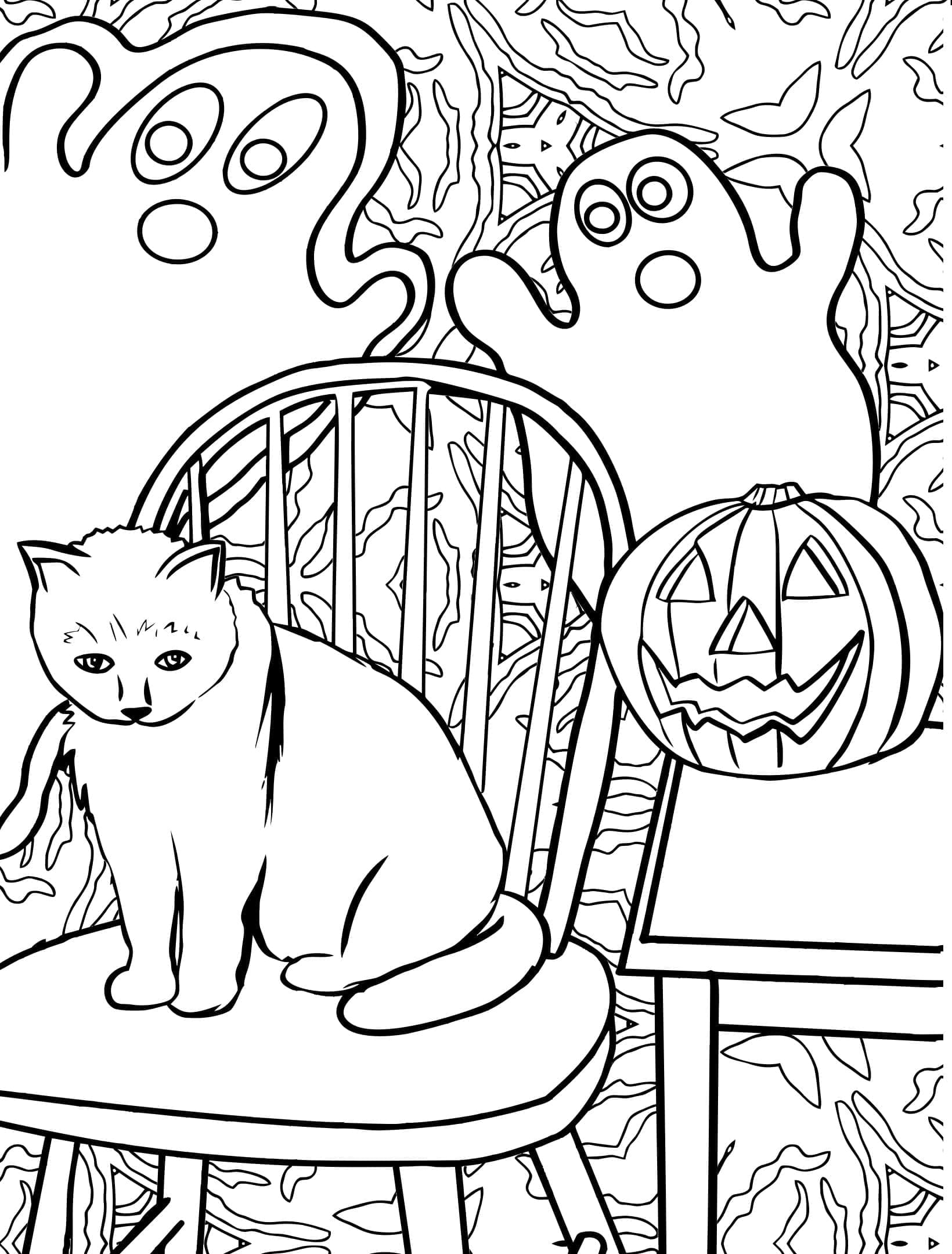 Free printable Halloween Cat coloring page #203952 from Holidays and Celebrations collection