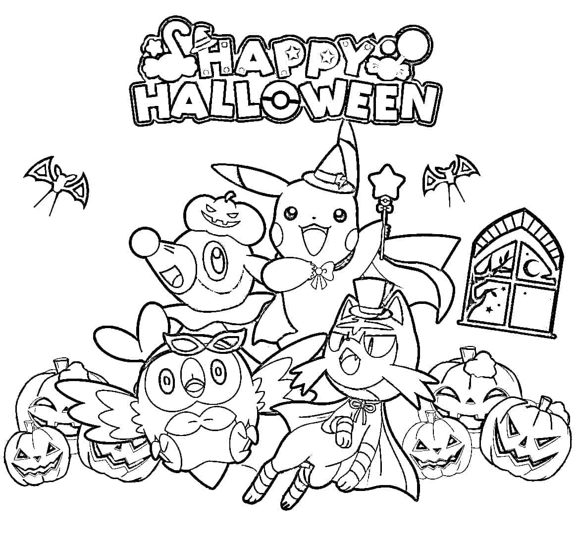 Free printable Halloween Pokemon coloring page #203924 from Holidays and Celebrations collection