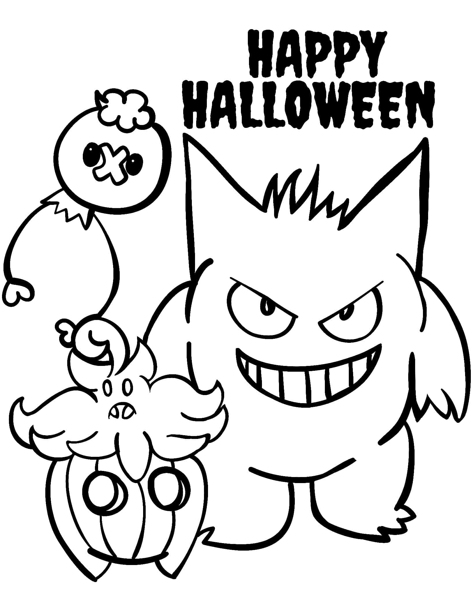 Free printable Halloween Pokemon coloring page #203925 from Holidays and Celebrations collection