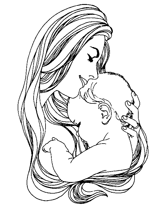 Coloring page: Mothers Day (Holidays and Celebrations) #129972 - Free Printable Coloring Pages