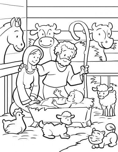 Free printable Nativity Scene coloring page #215968 from Holidays and Celebrations collection Free printable Nativity Scene coloring page #215968 from Holidays and Celebrations collection