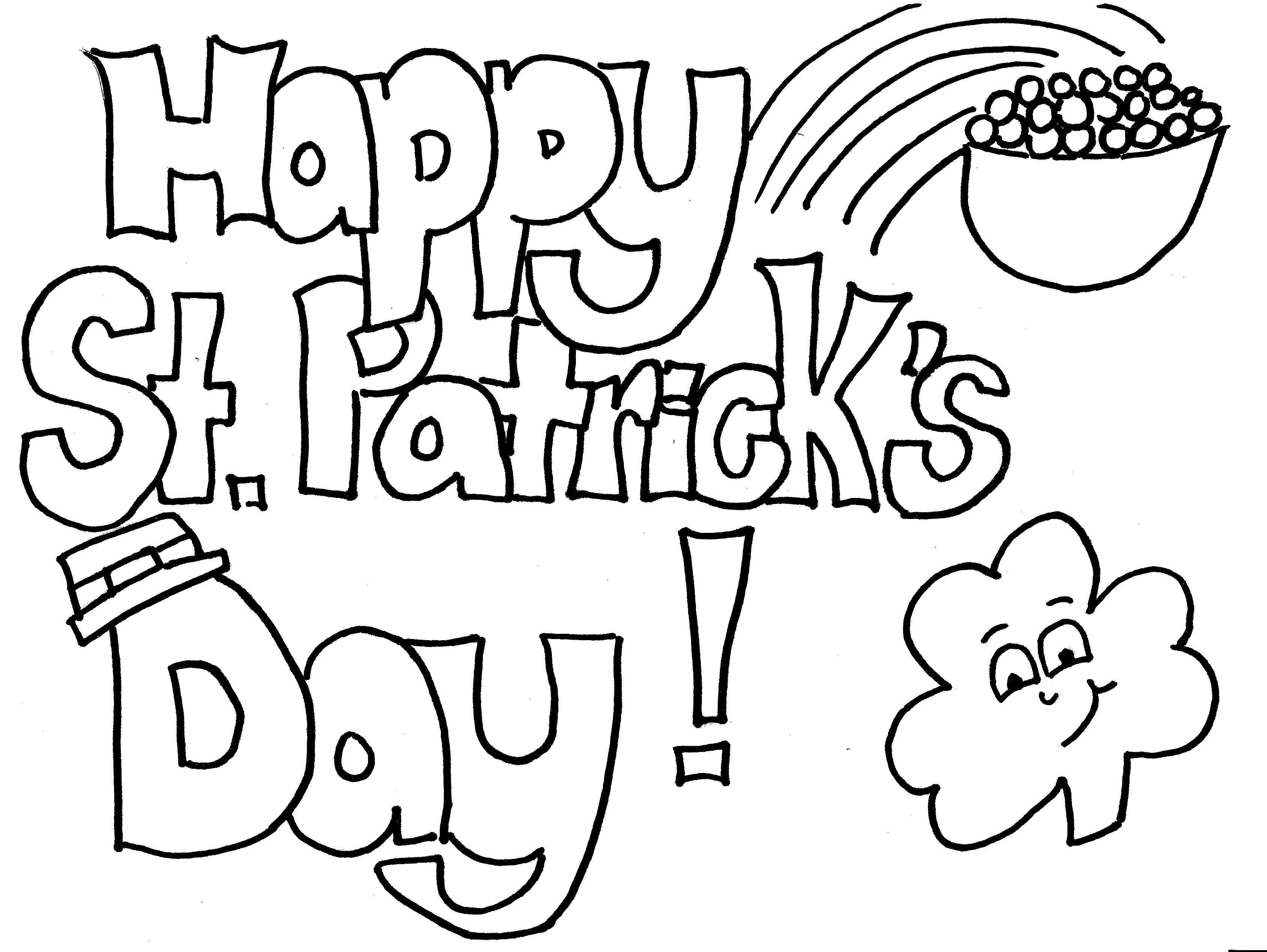 Free printable Saint Patrick Day coloring page #57989 from Holidays and Celebrations collection Free printable Saint Patrick Day coloring page #57989 from Holidays and Celebrations collection