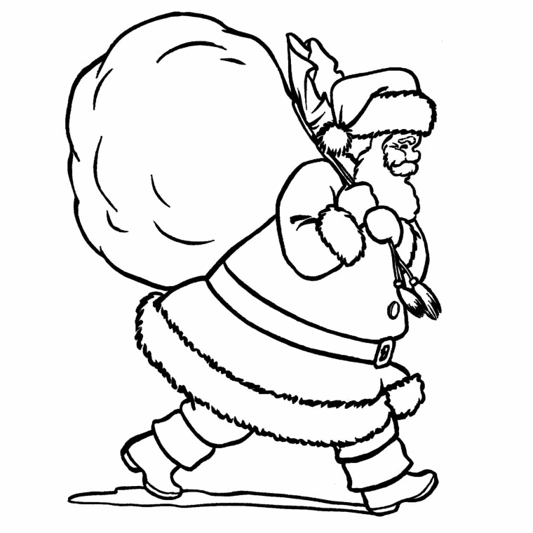 Coloring page: Santa Claus (Holidays and Celebrations) #104710 - Free Printable Coloring Pages