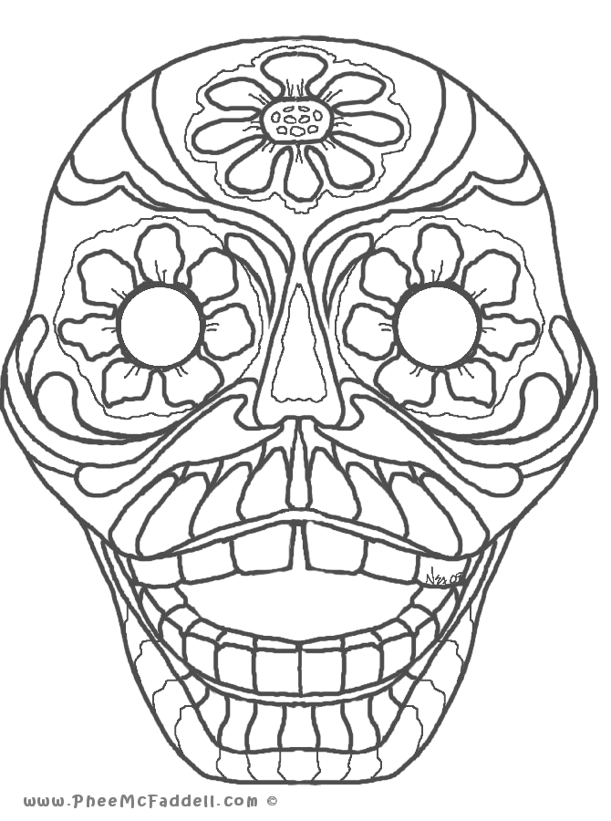 Coloring page: Day of the Dead (Holidays and Special occasions) #60160 - Free Printable Coloring Pages