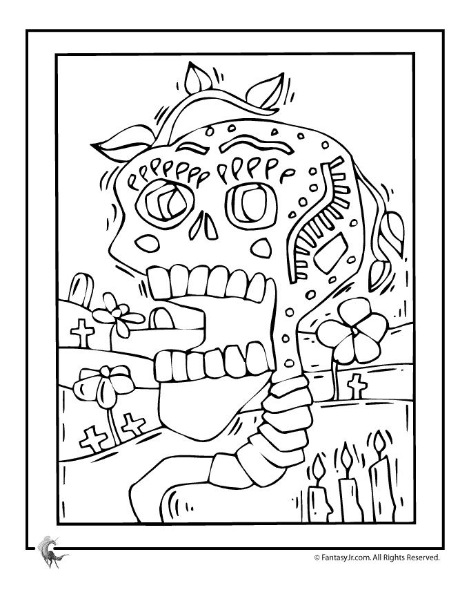 Coloring page: Day of the Dead (Holidays and Special occasions) #60184 - Free Printable Coloring Pages