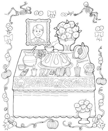 Coloring page: Day of the Dead (Holidays and Special occasions) #60190 - Free Printable Coloring Pages