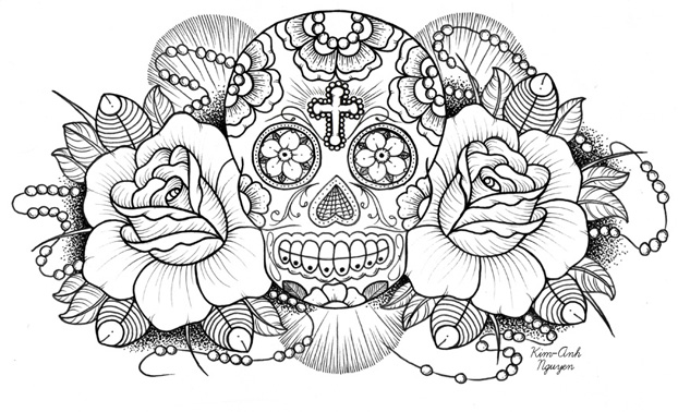 Coloring page: Day of the Dead (Holidays and Special occasions) #60298 - Free Printable Coloring Pages