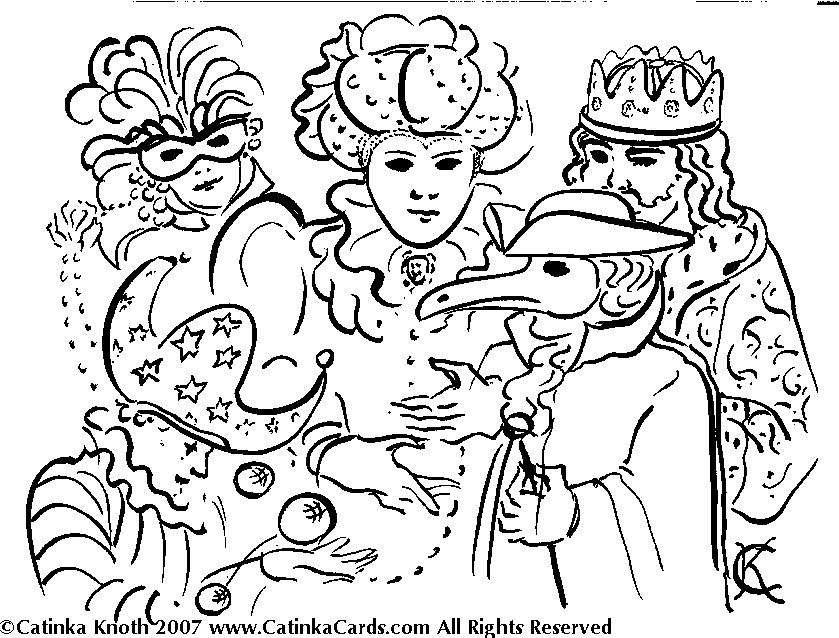 Coloring page: Mardi Gras (Holidays and Special occasions) #60654 - Free Printable Coloring Pages