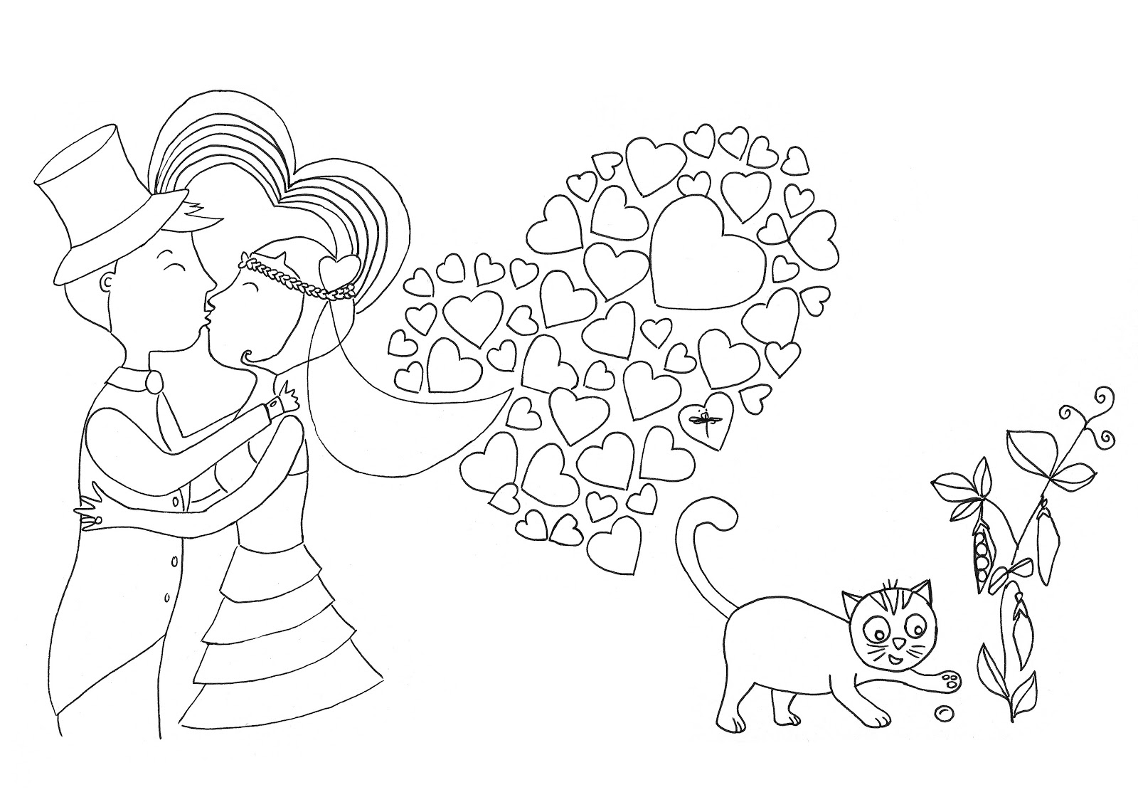Coloring page: Marriage (Holidays and Special occasions) #55956 - Free Printable Coloring Pages