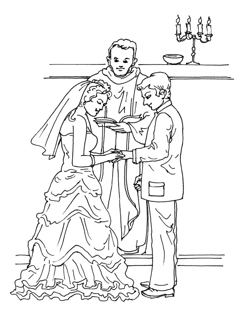 Coloring page: Marriage (Holidays and Special occasions) #56078 - Free Printable Coloring Pages