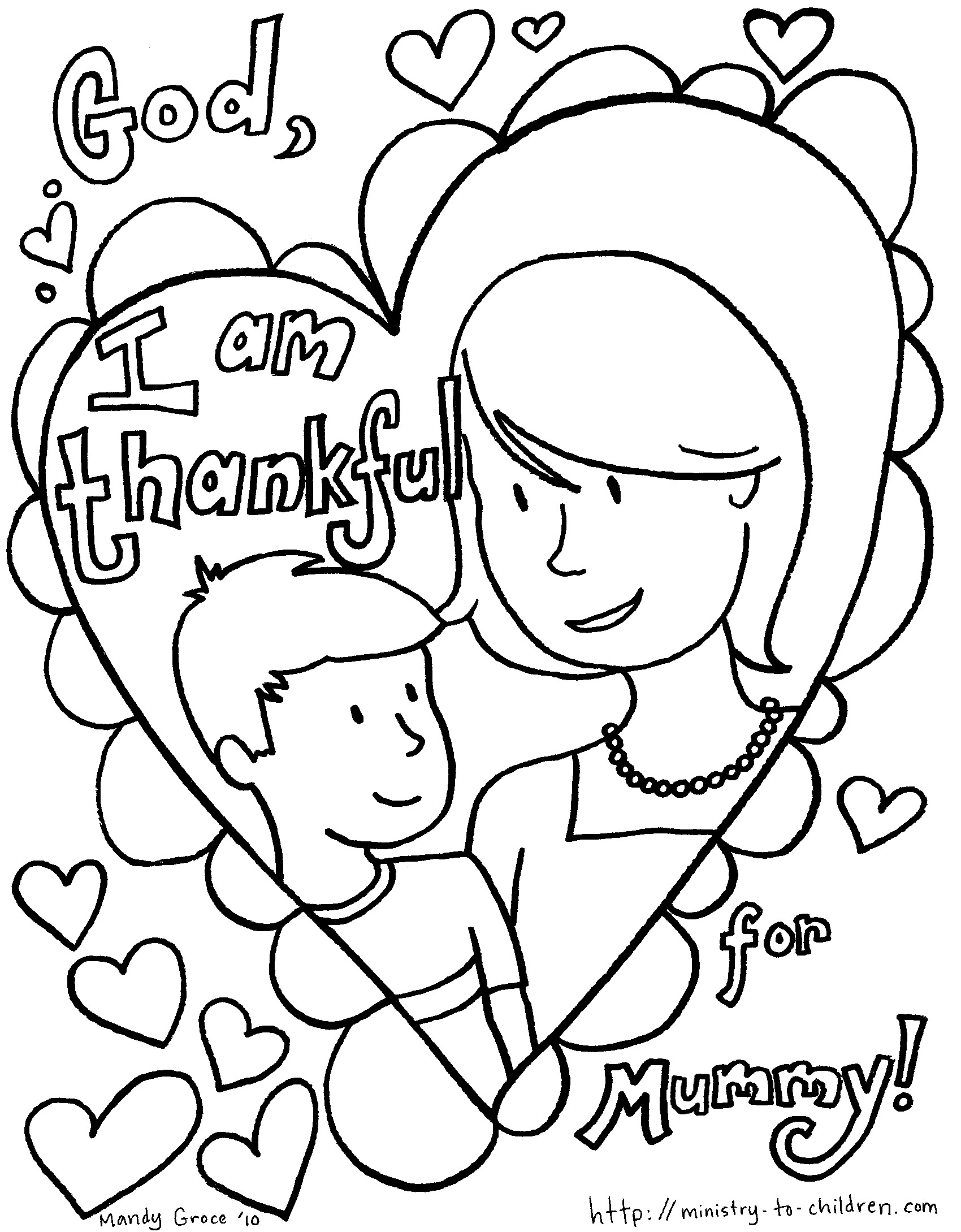 Coloring page: Mothers Day (Holidays and Special occasions) #129823 - Free Printable Coloring Pages