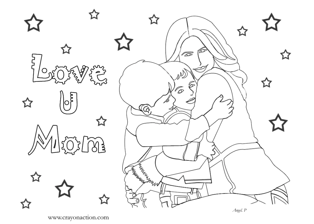 Coloring page: Mothers Day (Holidays and Special occasions) #129883 - Free Printable Coloring Pages