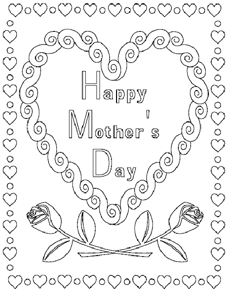 Coloring page: Mothers Day (Holidays and Special occasions) #129926 - Free Printable Coloring Pages