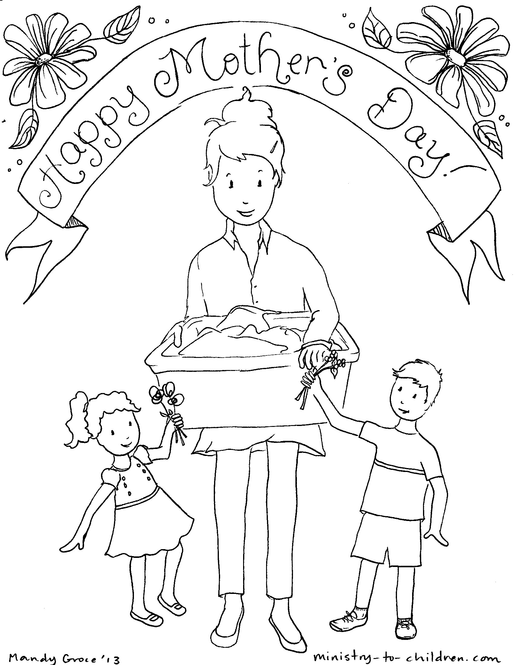 Coloring page: Mothers Day (Holidays and Special occasions) #129960 - Free Printable Coloring Pages