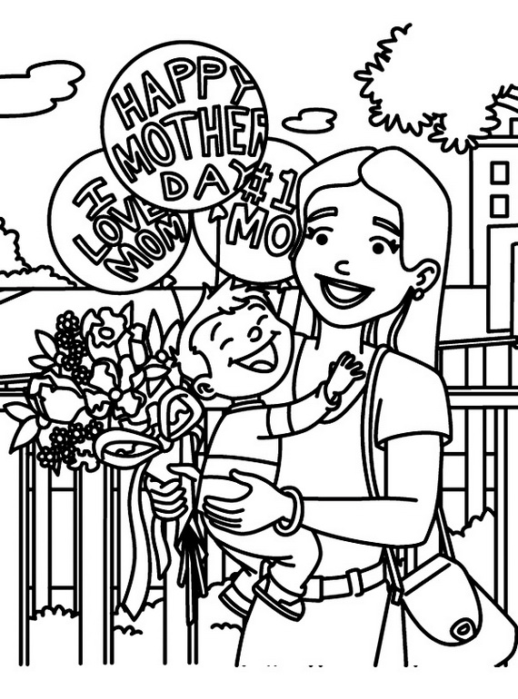 Coloring page: Mothers Day (Holidays and Special occasions) #130004 - Free Printable Coloring Pages