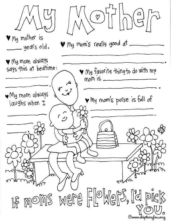 Coloring page: Mothers Day (Holidays and Special occasions) #130021 - Free Printable Coloring Pages