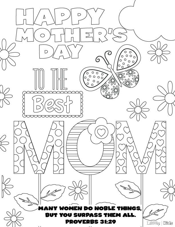 Coloring page: Mothers Day (Holidays and Special occasions) #130022 - Free Printable Coloring Pages