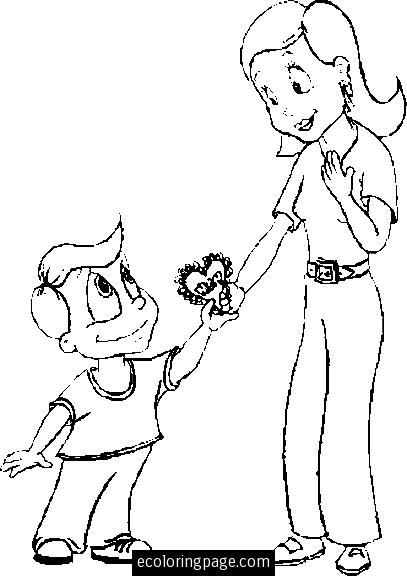 Coloring page: Mothers Day (Holidays and Special occasions) #130027 - Free Printable Coloring Pages