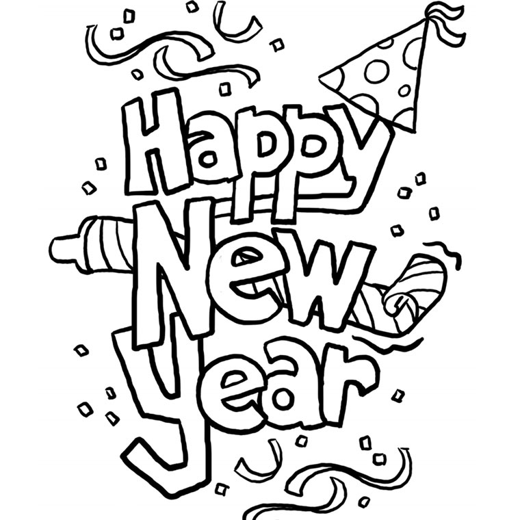 Coloring page: New Year (Holidays and Special occasions) #60746 - Free Printable Coloring Pages