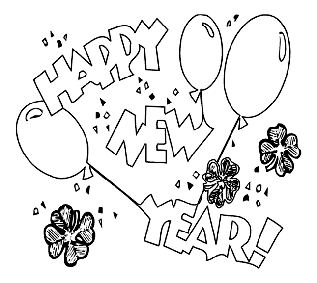 Coloring page: New Year (Holidays and Special occasions) #60748 - Free Printable Coloring Pages