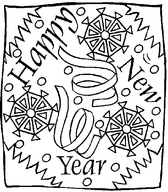 Coloring page: New Year (Holidays and Special occasions) #60755 - Free Printable Coloring Pages