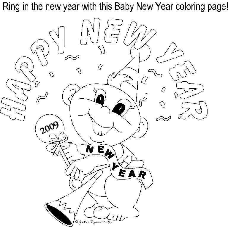 Coloring page: New Year (Holidays and Special occasions) #60763 - Free Printable Coloring Pages