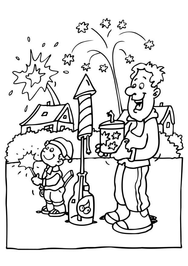 Coloring page: New Year (Holidays and Special occasions) #60768 - Free Printable Coloring Pages
