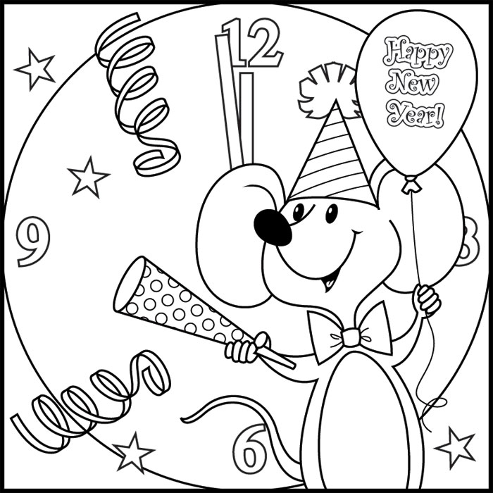 Coloring page: New Year (Holidays and Special occasions) #60773 - Free Printable Coloring Pages