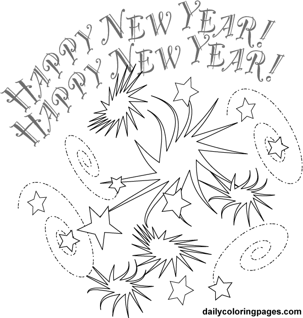 Coloring page: New Year (Holidays and Special occasions) #60783 - Free Printable Coloring Pages