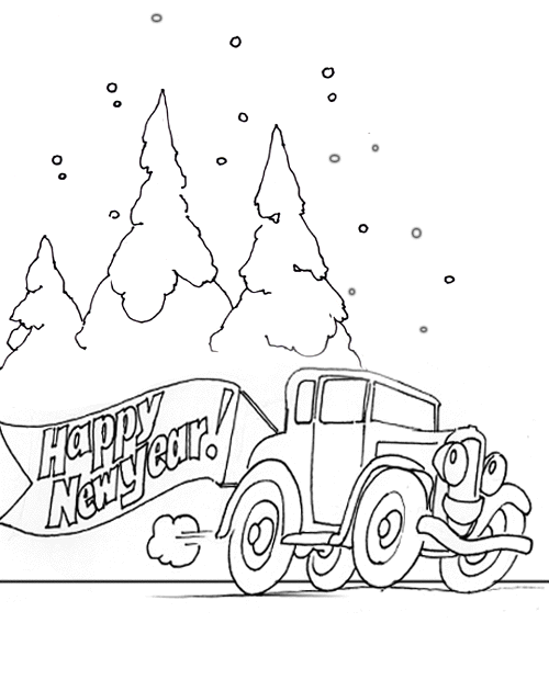 Coloring page: New Year (Holidays and Special occasions) #60791 - Free Printable Coloring Pages
