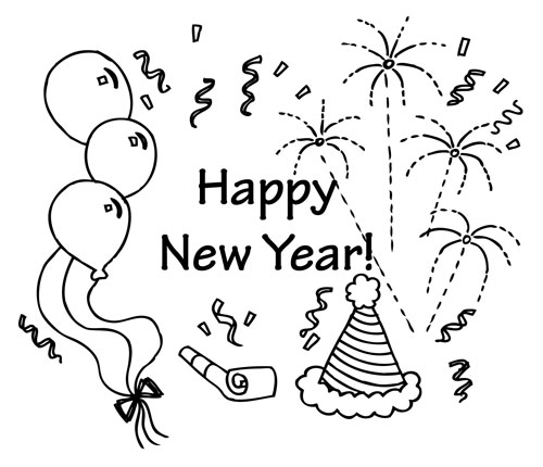 Coloring page: New Year (Holidays and Special occasions) #60826 - Free Printable Coloring Pages