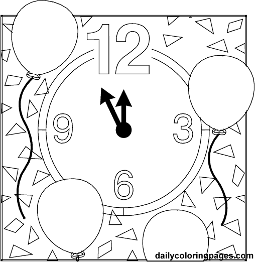 Coloring page: New Year (Holidays and Special occasions) #60851 - Free Printable Coloring Pages