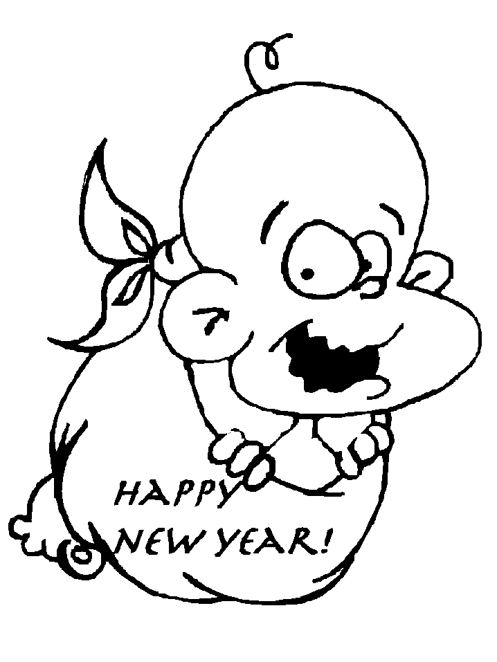 Coloring page: New Year (Holidays and Special occasions) #60905 - Free Printable Coloring Pages
