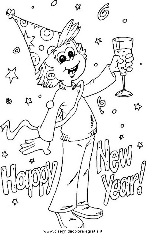 Coloring page: New Year (Holidays and Special occasions) #60916 - Free Printable Coloring Pages
