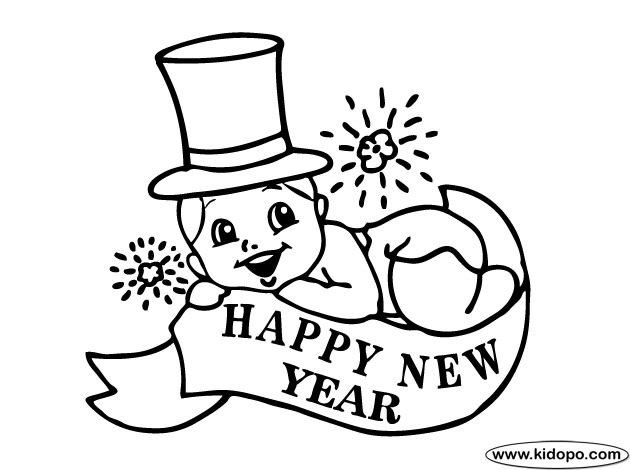 Coloring page: New Year (Holidays and Special occasions) #60924 - Free Printable Coloring Pages
