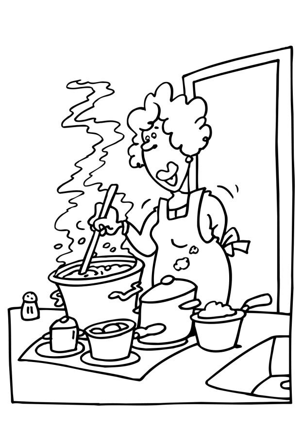 Coloring page: Cook (Jobs) #91775 - Free Printable Coloring Pages
