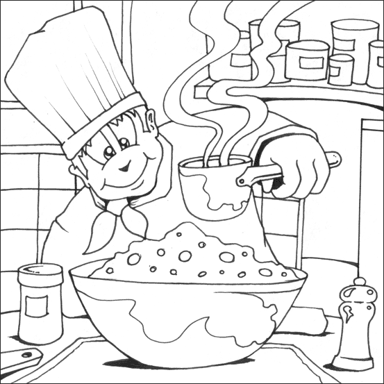 Coloring page: Cook (Jobs) #91779 - Free Printable Coloring Pages