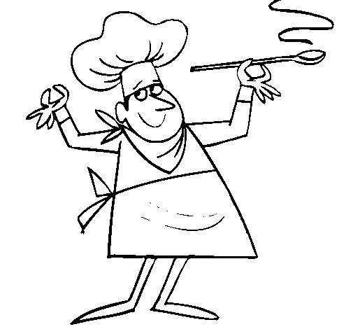 Coloring page: Cook (Jobs) #91784 - Free Printable Coloring Pages