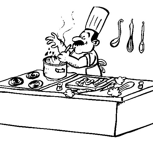 Coloring page: Cook (Jobs) #91798 - Free Printable Coloring Pages