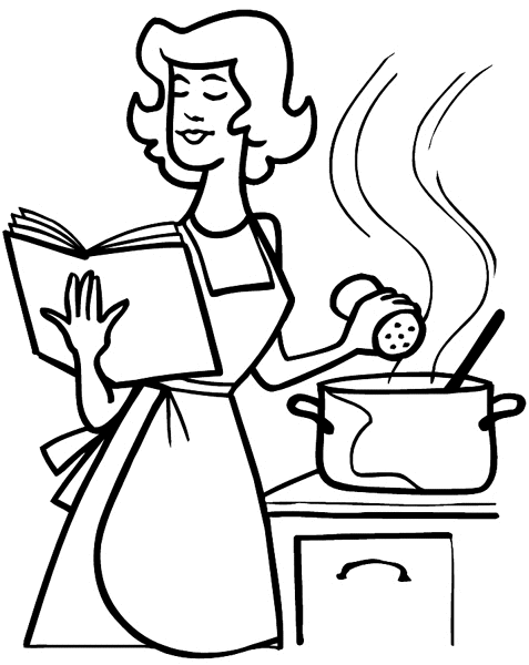 Coloring page: Cook (Jobs) #91829 - Free Printable Coloring Pages