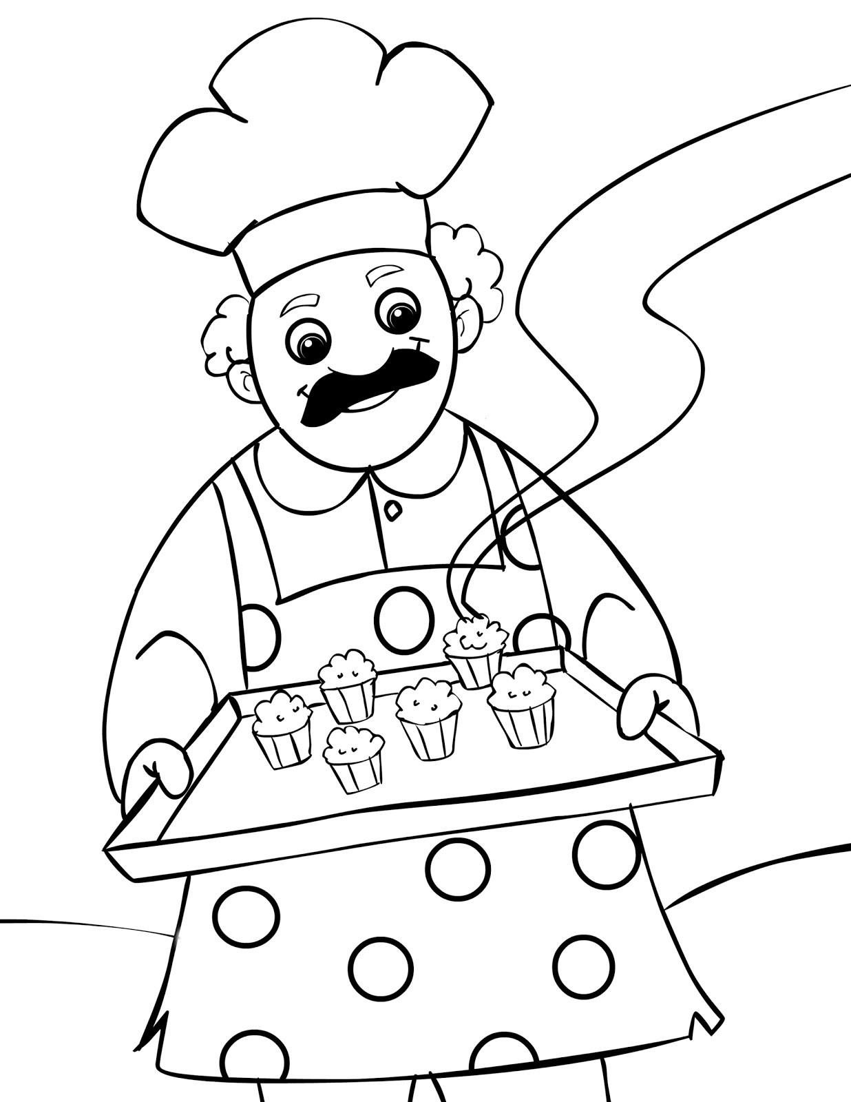 Coloring page: Cook (Jobs) #91861 - Free Printable Coloring Pages