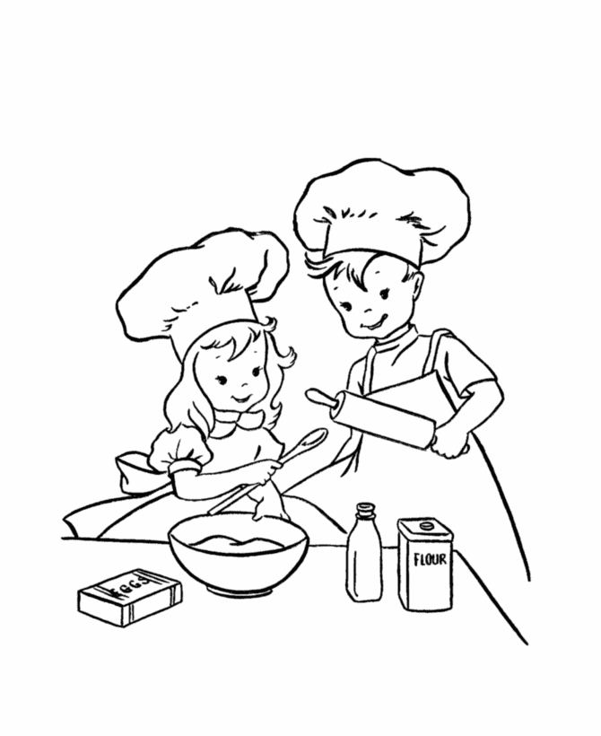 Coloring page: Cook (Jobs) #92074 - Free Printable Coloring Pages