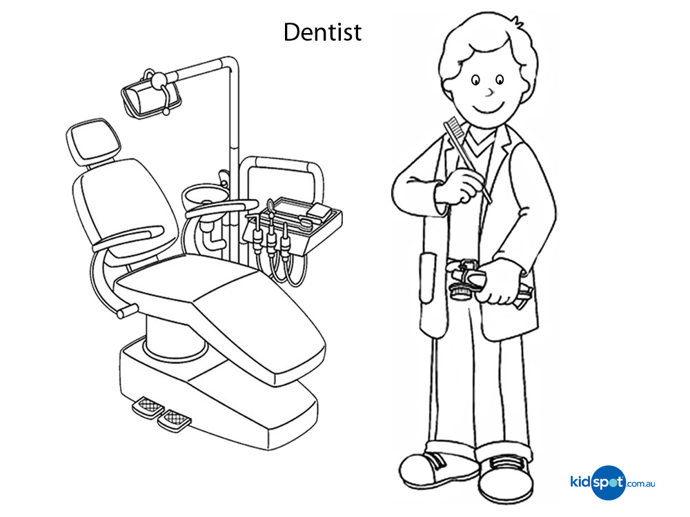 dentist tools coloring page