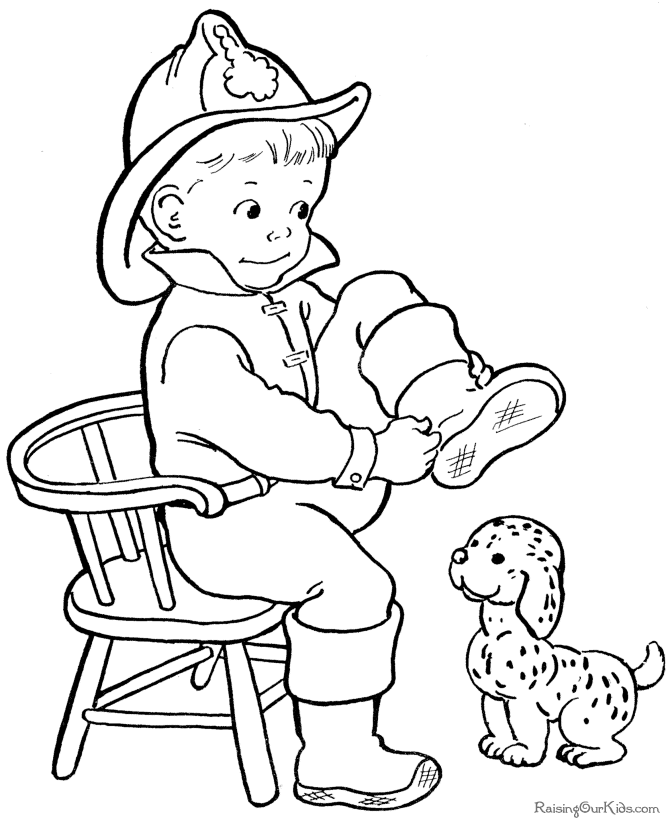 Coloring page: Firefighter (Jobs) #105547 - Free Printable Coloring Pages