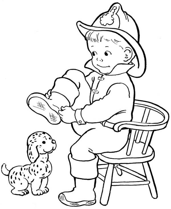 Coloring page: Firefighter (Jobs) #105751 - Free Printable Coloring Pages