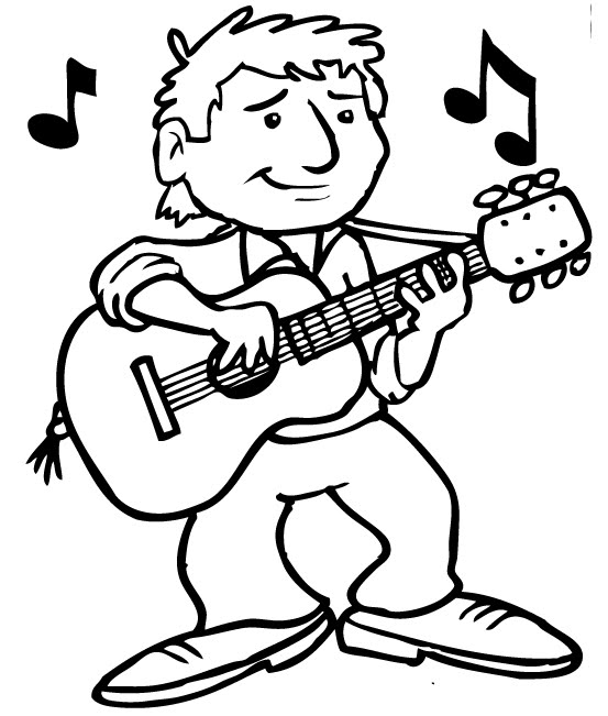 Coloring page: Guitarist (Jobs) #98341 - Free Printable Coloring Pages